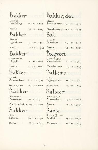Pagina uit de oorspronkelijke Erelijst