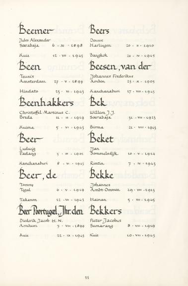 Pagina uit de oorspronkelijke Erelijst