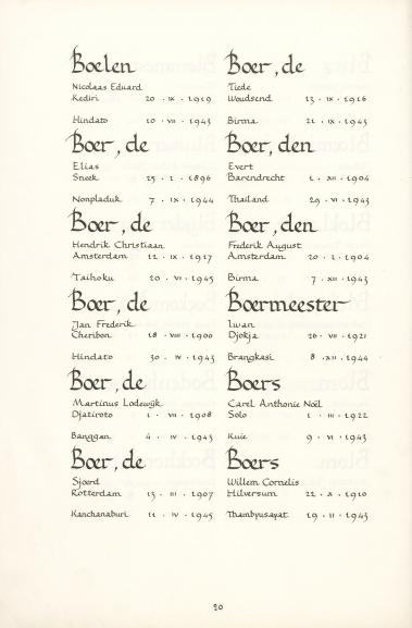 Pagina uit de oorspronkelijke Erelijst