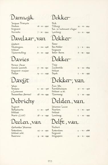 Pagina uit de oorspronkelijke Erelijst