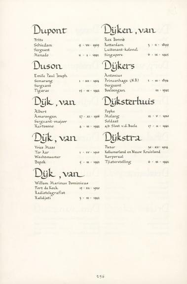 Pagina uit de oorspronkelijke Erelijst