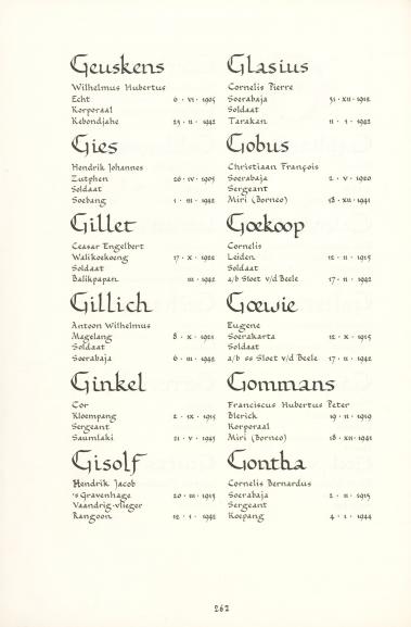 Pagina uit de oorspronkelijke Erelijst