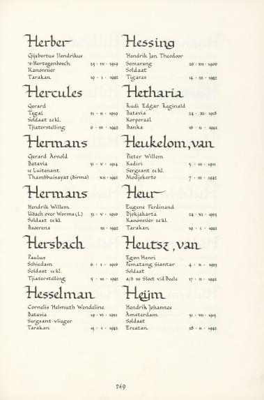 Pagina uit de oorspronkelijke Erelijst