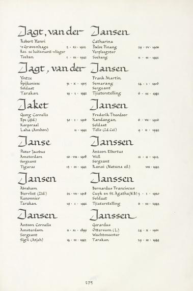 Pagina uit de oorspronkelijke Erelijst