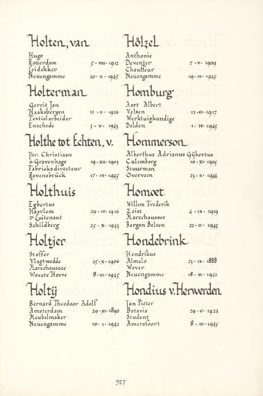 Pagina uit de oorspronkelijke Erelijst