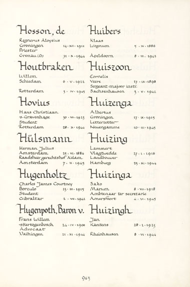 Pagina uit de oorspronkelijke Erelijst