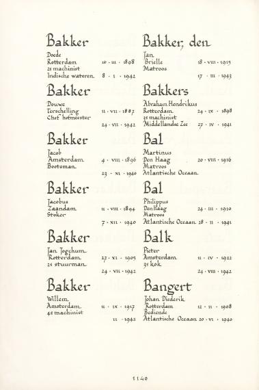 Pagina uit de oorspronkelijke Erelijst
