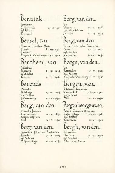 Pagina uit de oorspronkelijke Erelijst
