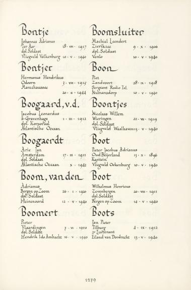 Pagina uit de oorspronkelijke Erelijst