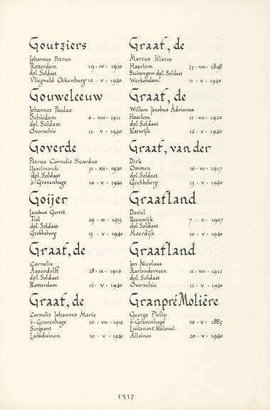 Pagina uit de oorspronkelijke Erelijst