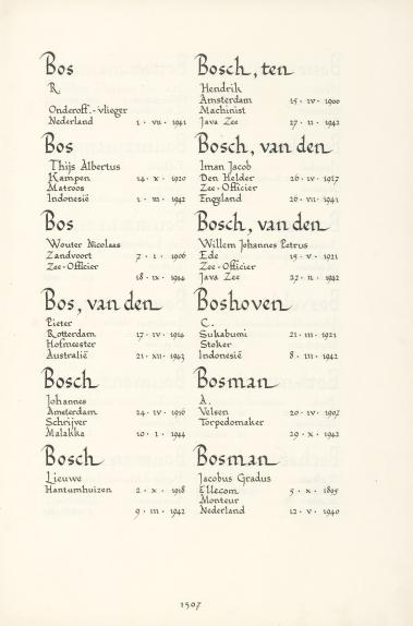 Pagina uit de oorspronkelijke Erelijst