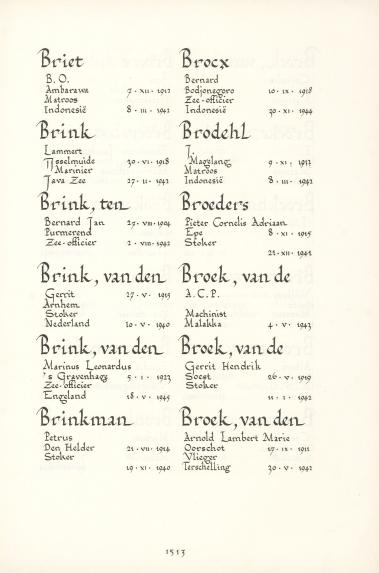 Pagina uit de oorspronkelijke Erelijst
