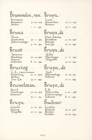 Pagina uit de oorspronkelijke Erelijst