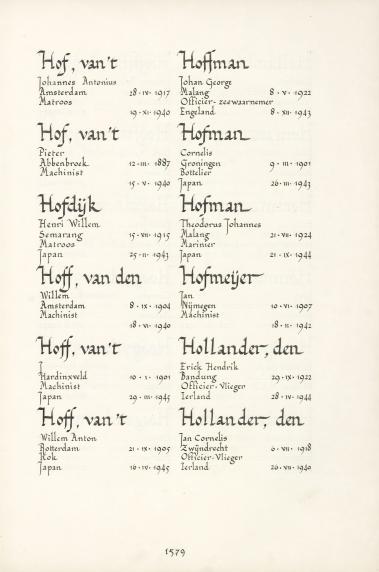 Pagina uit de oorspronkelijke Erelijst