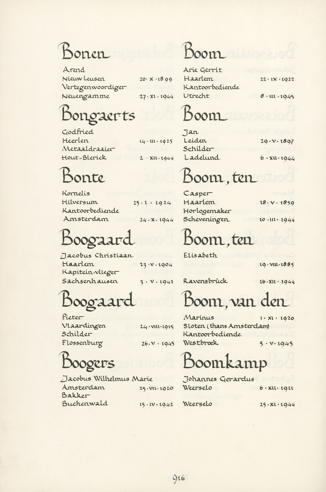 Casper ten Boom Erelijst van Gevallenen 19401945